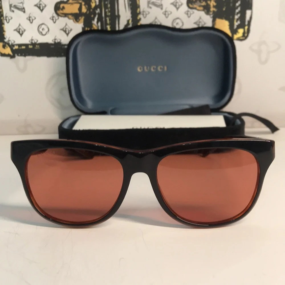 Authentic ✨ Brand New Gucci GG0980S 002 Sunglasses – Tortoise Havana with Orange
